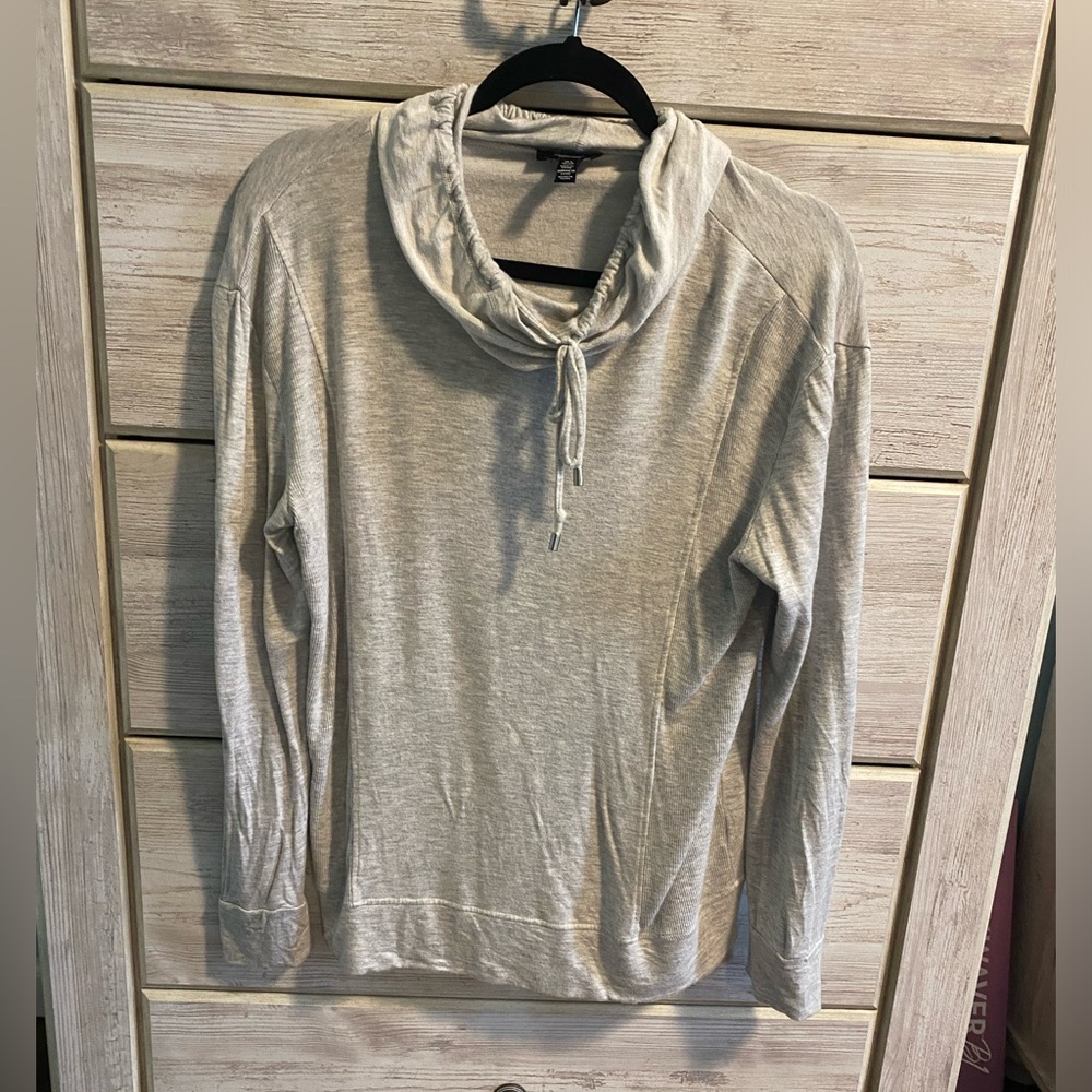 Gray Cowl Neck Long Sleeve Top
